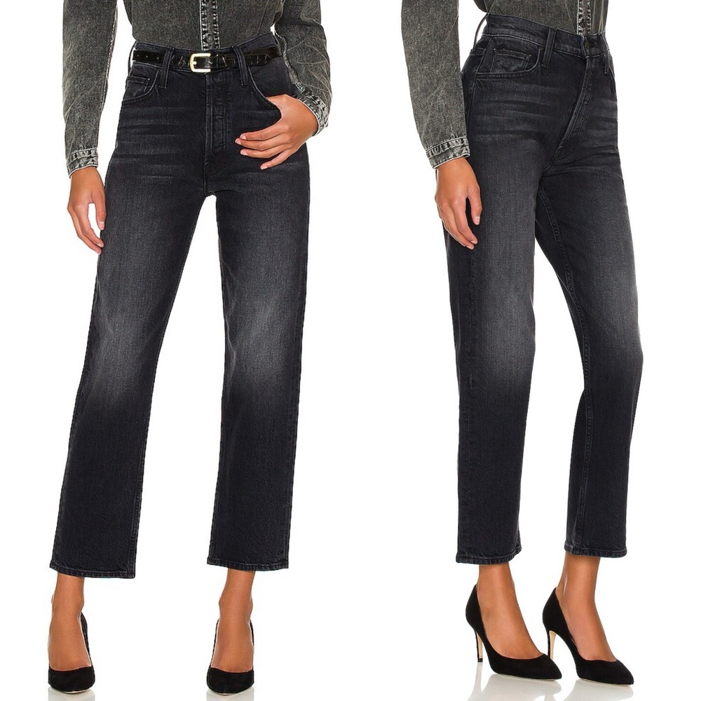 Mother Superior The Tomcat Jeans Womens Size 31 Black Lies Straight Leg Denim